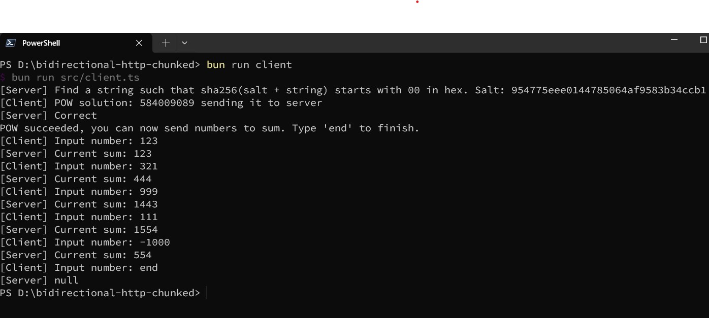 Screenshot of running bun run client